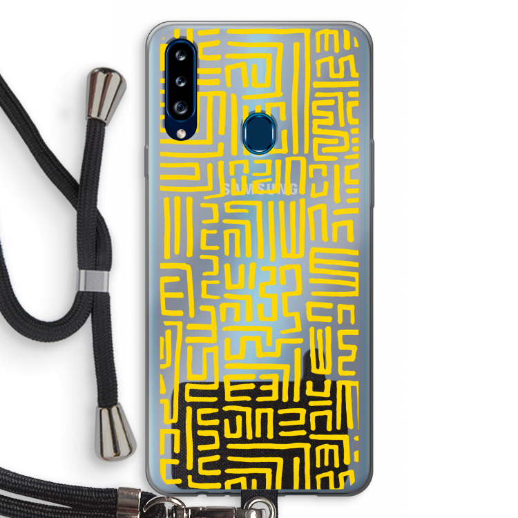 Majorelle Blue Print: Samsung Galaxy A20s Transparant Hoesje met koord