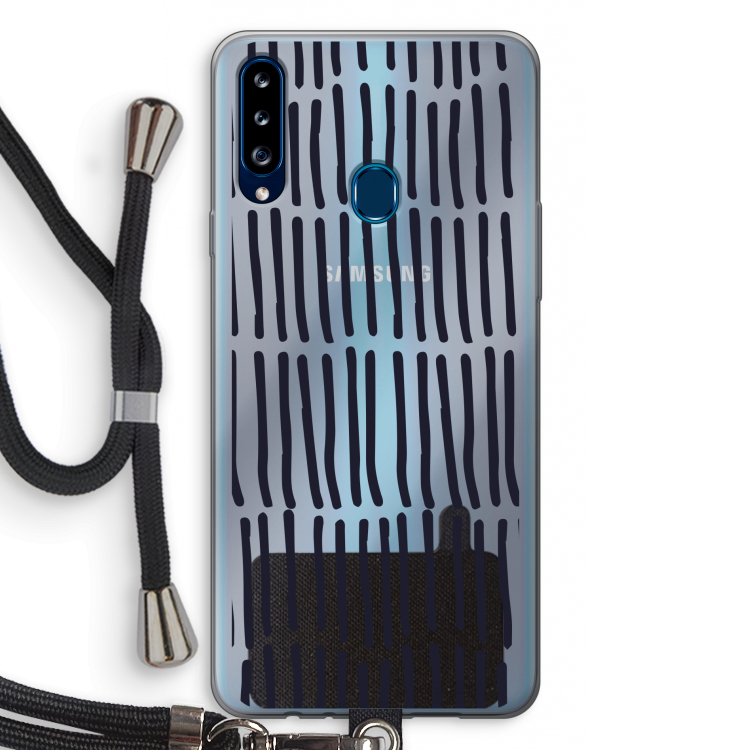 Moroccan stripes: Samsung Galaxy A20s Transparant Hoesje met koord