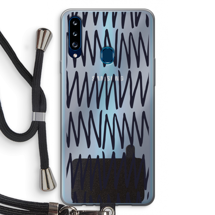 Marrakech Zigzag: Samsung Galaxy A20s Transparant Hoesje met koord