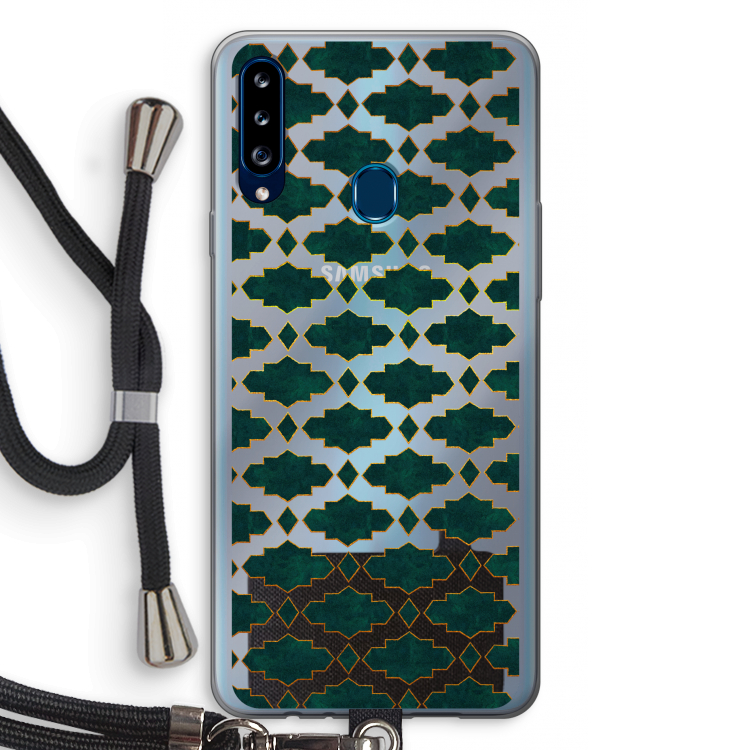 Moroccan tiles: Samsung Galaxy A20s Transparant Hoesje met koord