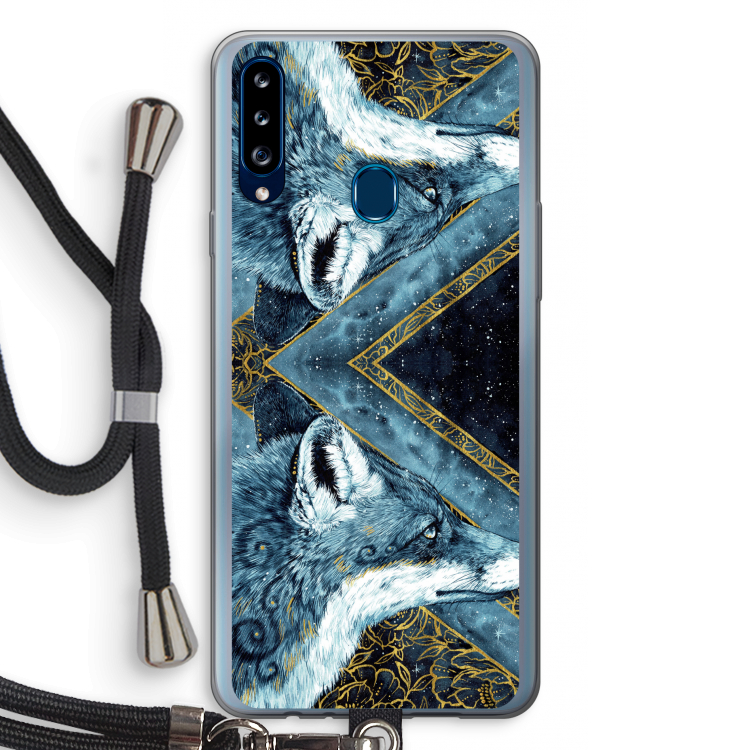 Golden Fox: Samsung Galaxy A20s Transparant Hoesje met koord