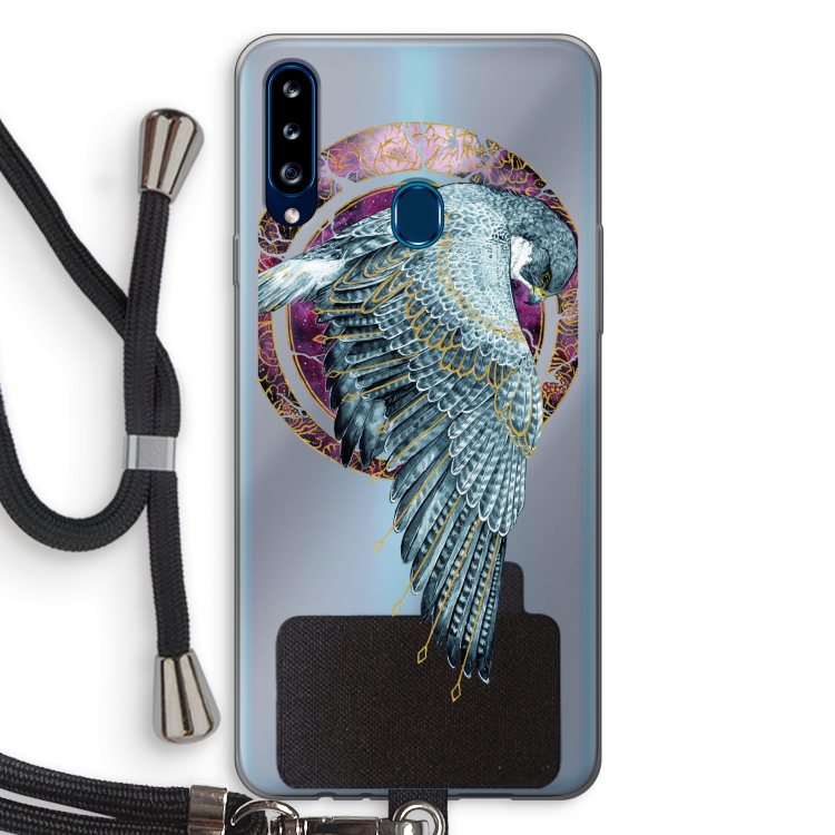 Golden Falcon: Samsung Galaxy A20s Transparant Hoesje met koord