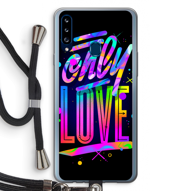 Only Love: Samsung Galaxy A20s Transparant Hoesje met koord