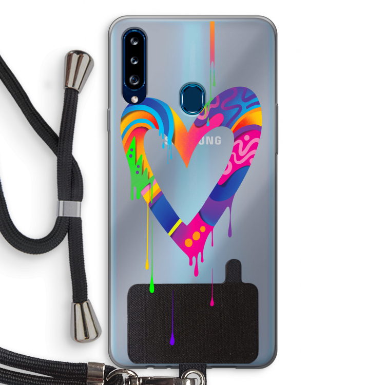 Melts My Heart: Samsung Galaxy A20s Transparant Hoesje met koord