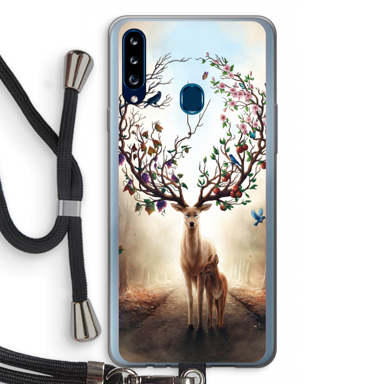 Seasons Change: Samsung Galaxy A20s Transparant Hoesje met koord