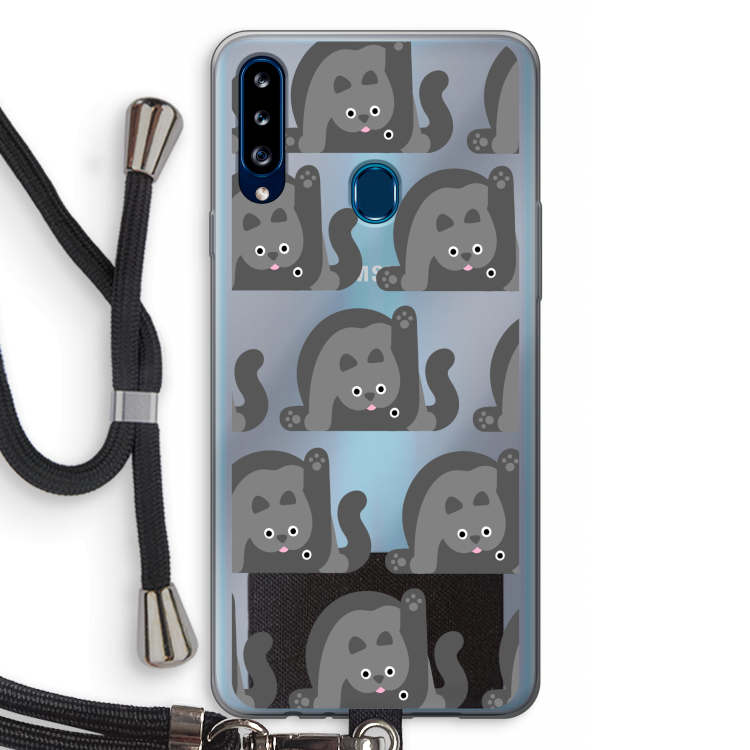 Cats: Samsung Galaxy A20s Transparant Hoesje met koord