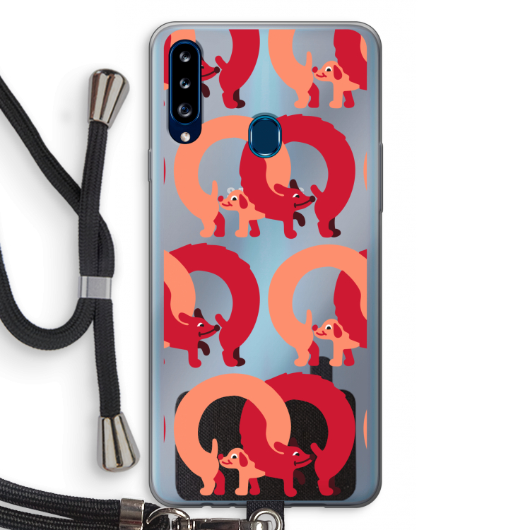 Dogs: Samsung Galaxy A20s Transparant Hoesje met koord