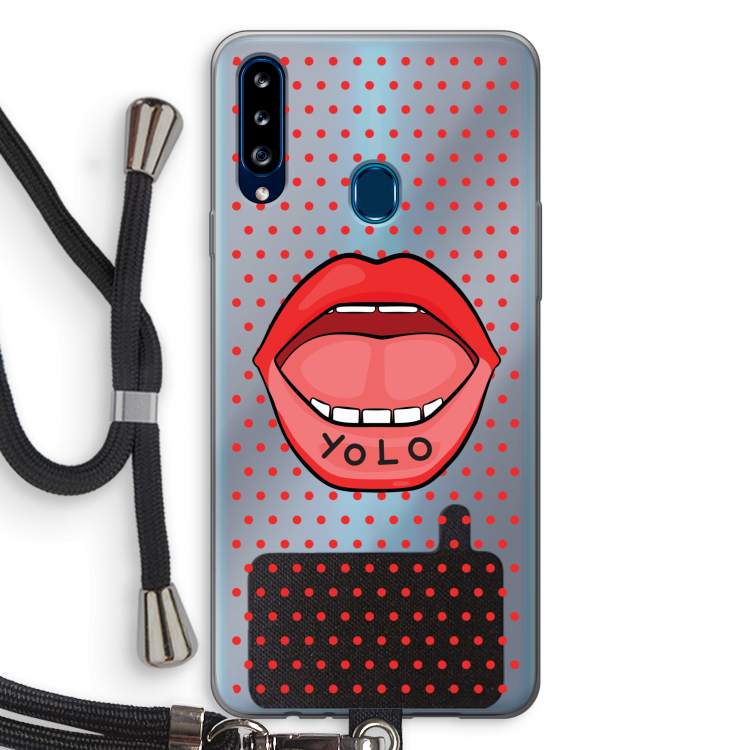 Yolo Denise: Samsung Galaxy A20s Transparant Hoesje met koord