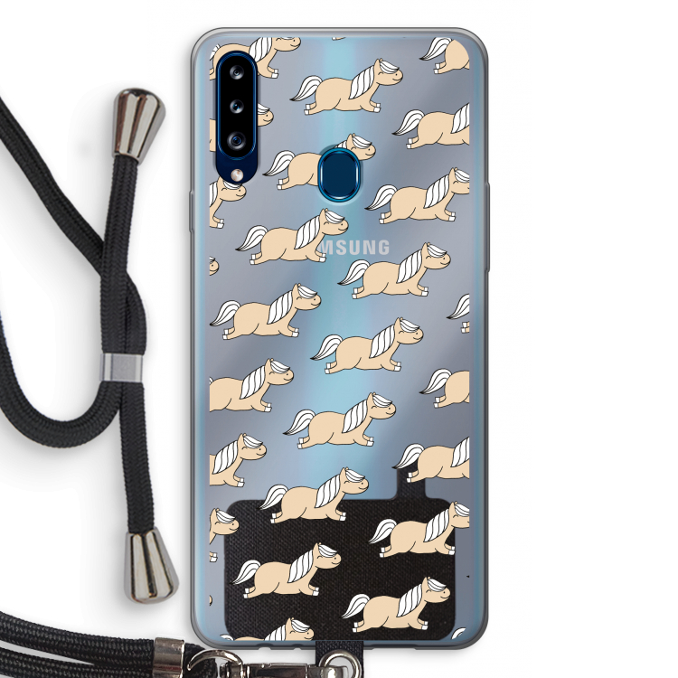 Ponys: Samsung Galaxy A20s Transparant Hoesje met koord