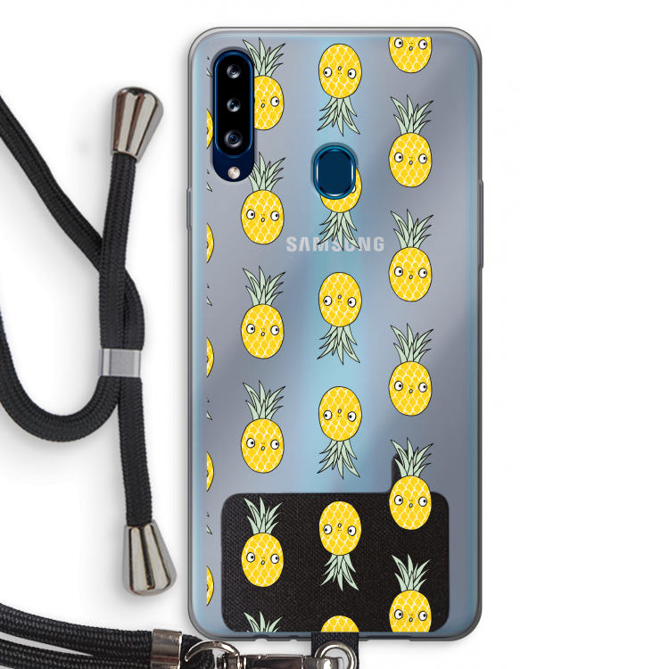 Ananas: Samsung Galaxy A20s Transparant Hoesje met koord