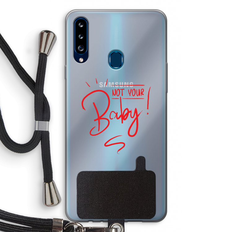 Not Your Baby: Samsung Galaxy A20s Transparant Hoesje met koord