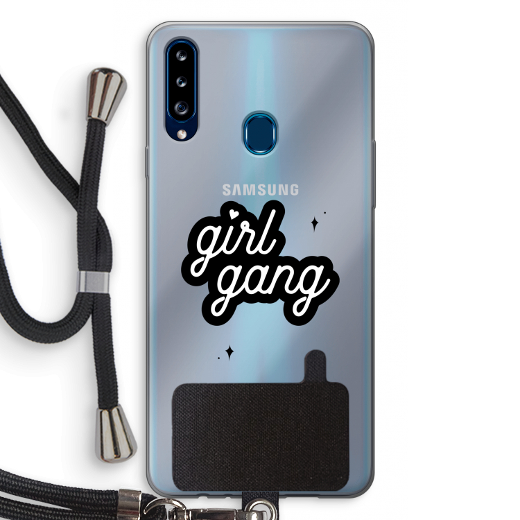 Girl Gang: Samsung Galaxy A20s Transparant Hoesje met koord