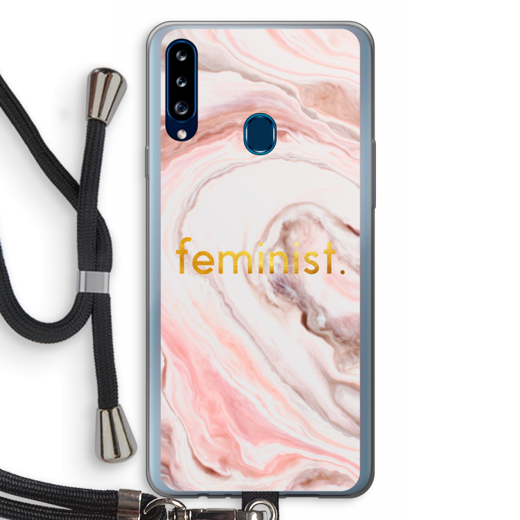 Feminist: Samsung Galaxy A20s Transparant Hoesje met koord