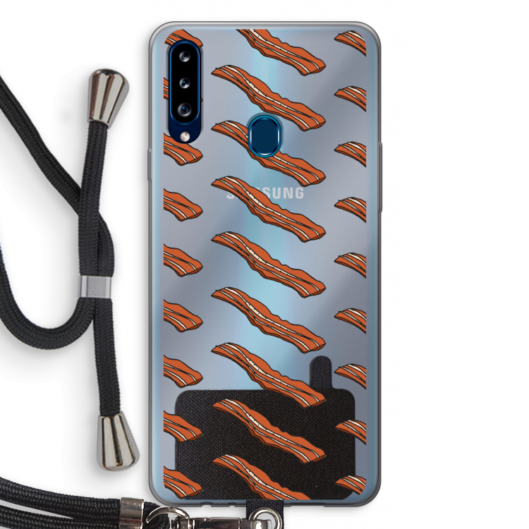 Bacon to my eggs #2: Samsung Galaxy A20s Transparant Hoesje met koord