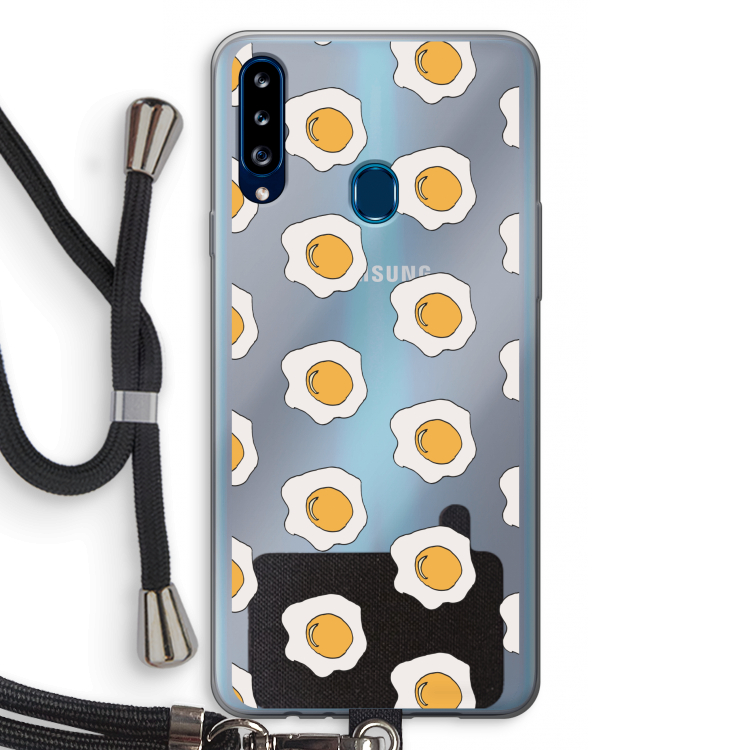 Bacon to my eggs #1: Samsung Galaxy A20s Transparant Hoesje met koord