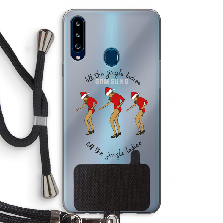 Jingle Ladies: Samsung Galaxy A20s Transparant Hoesje met koord