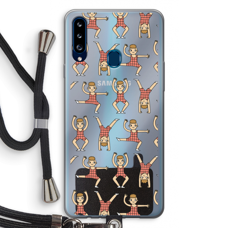 Gymboys: Samsung Galaxy A20s Transparant Hoesje met koord