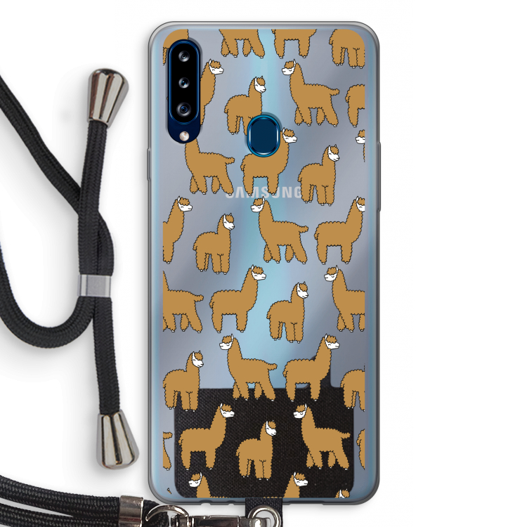 Alpacas: Samsung Galaxy A20s Transparant Hoesje met koord