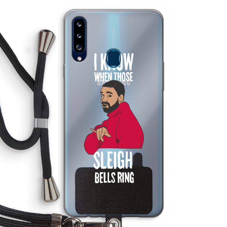 Sleigh Bells Ring: Samsung Galaxy A20s Transparant Hoesje met koord