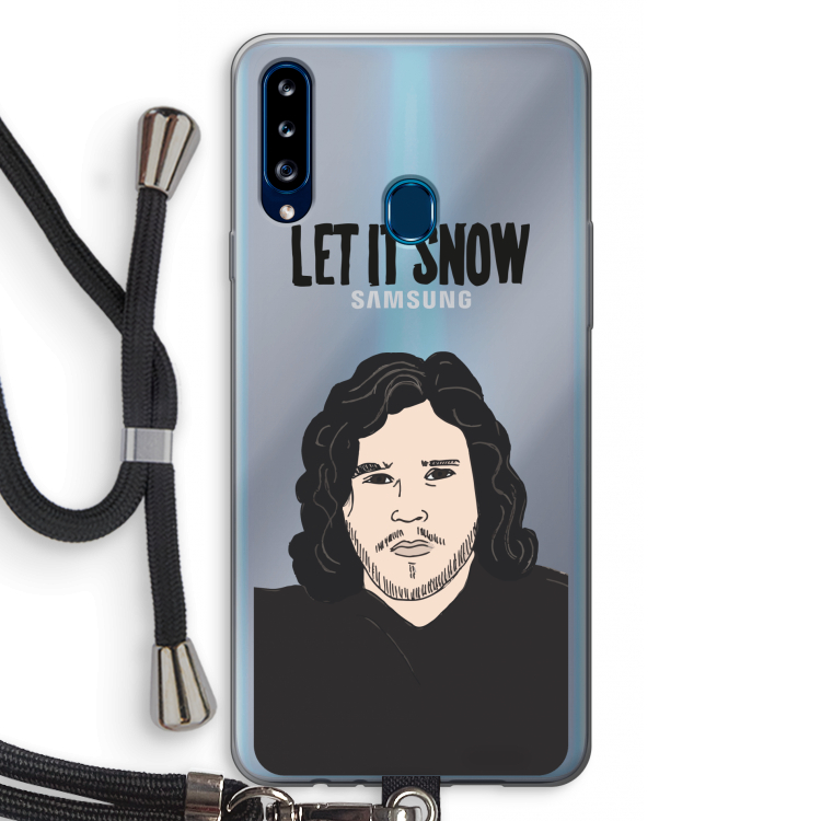 Let It Snow: Samsung Galaxy A20s Transparant Hoesje met koord