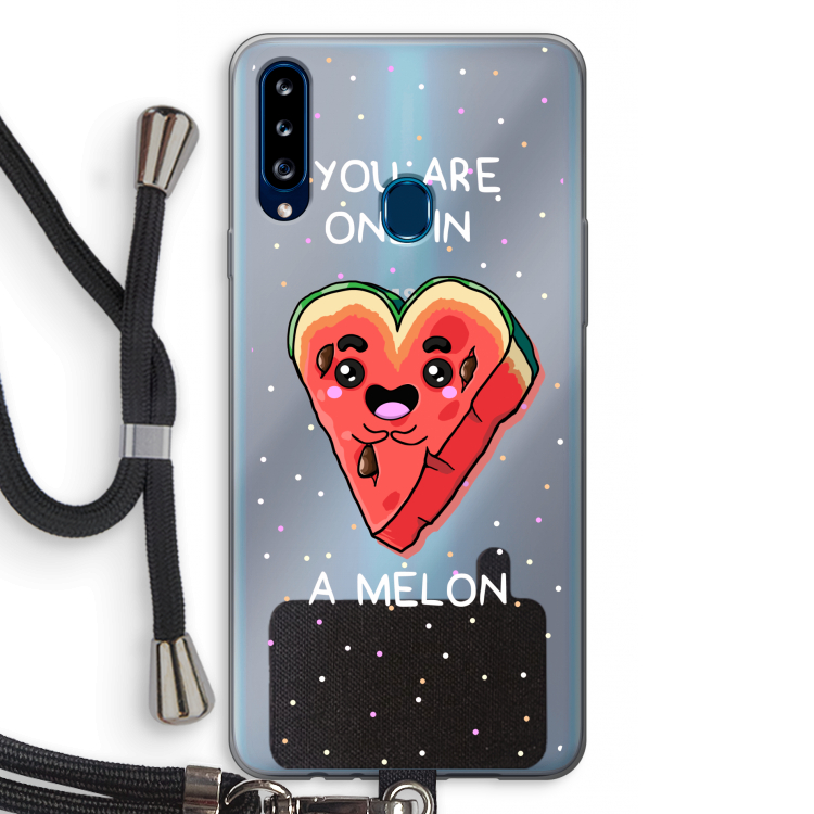 One In A Melon: Samsung Galaxy A20s Transparant Hoesje met koord