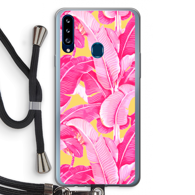 Pink Banana: Samsung Galaxy A20s Transparant Hoesje met koord