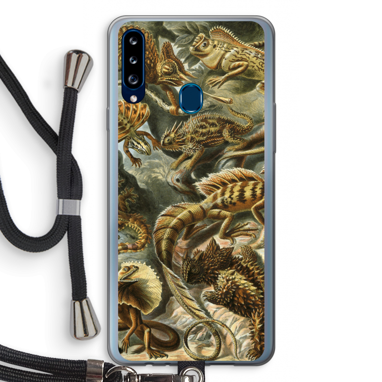 Haeckel Lacertilia: Samsung Galaxy A20s Transparant Hoesje met koord