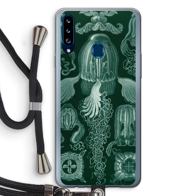 Haeckel Cubomedusae: Samsung Galaxy A20s Transparant Hoesje met koord
