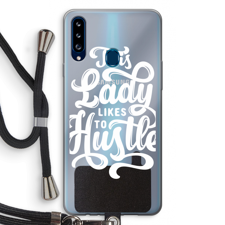 Hustle Lady: Samsung Galaxy A20s Transparant Hoesje met koord