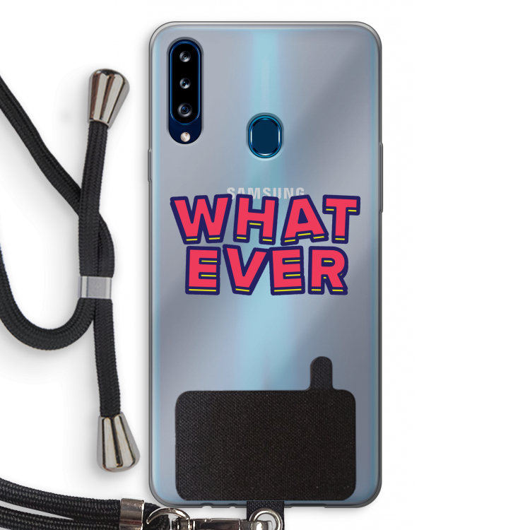 Whatever: Samsung Galaxy A20s Transparant Hoesje met koord