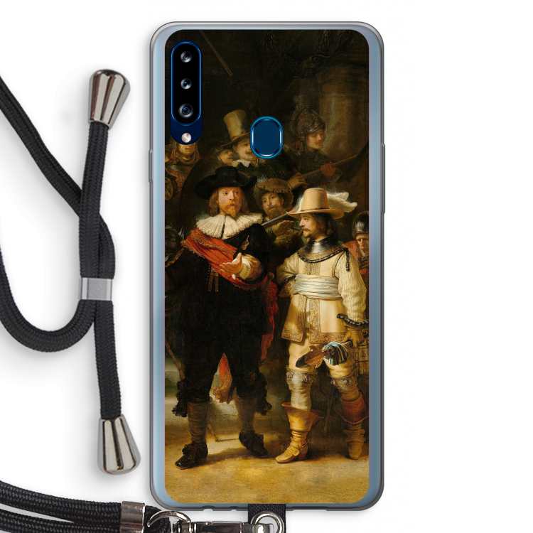 De Nachtwacht: Samsung Galaxy A20s Transparant Hoesje met koord