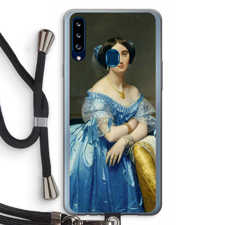 Eleonore: Samsung Galaxy A20s Transparant Hoesje met koord