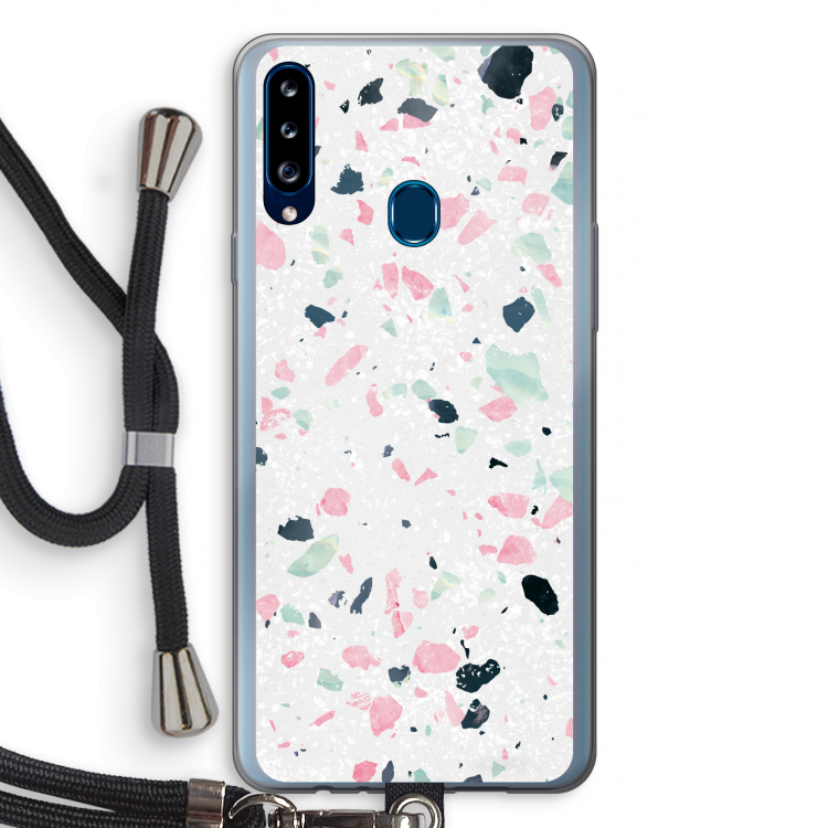Terrazzo N°3: Samsung Galaxy A20s Transparant Hoesje met koord