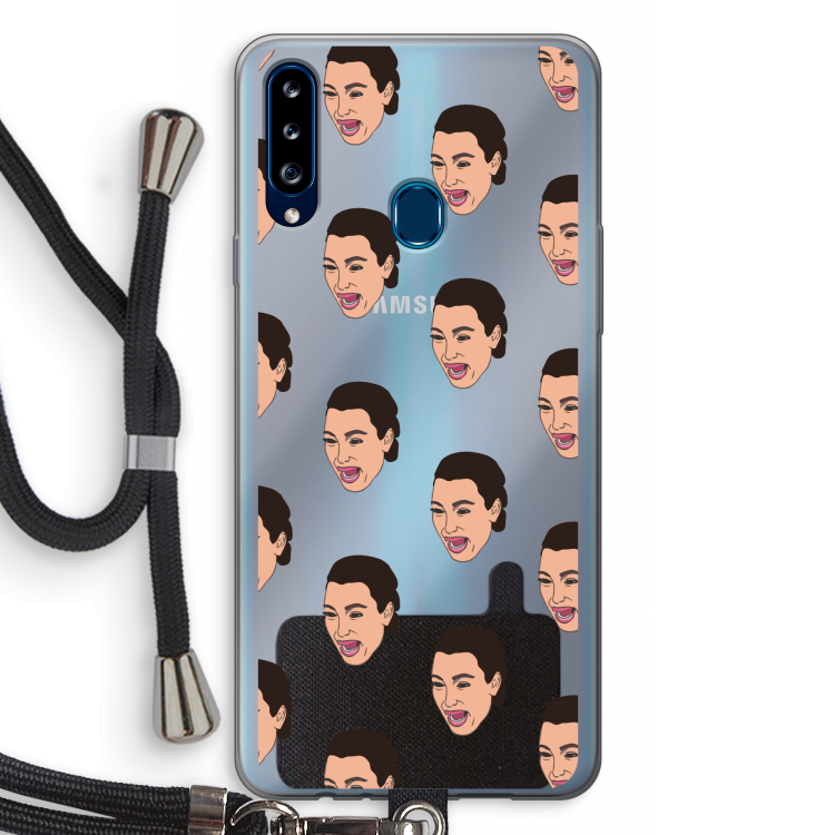 Ugly Cry Call: Samsung Galaxy A20s Transparant Hoesje met koord