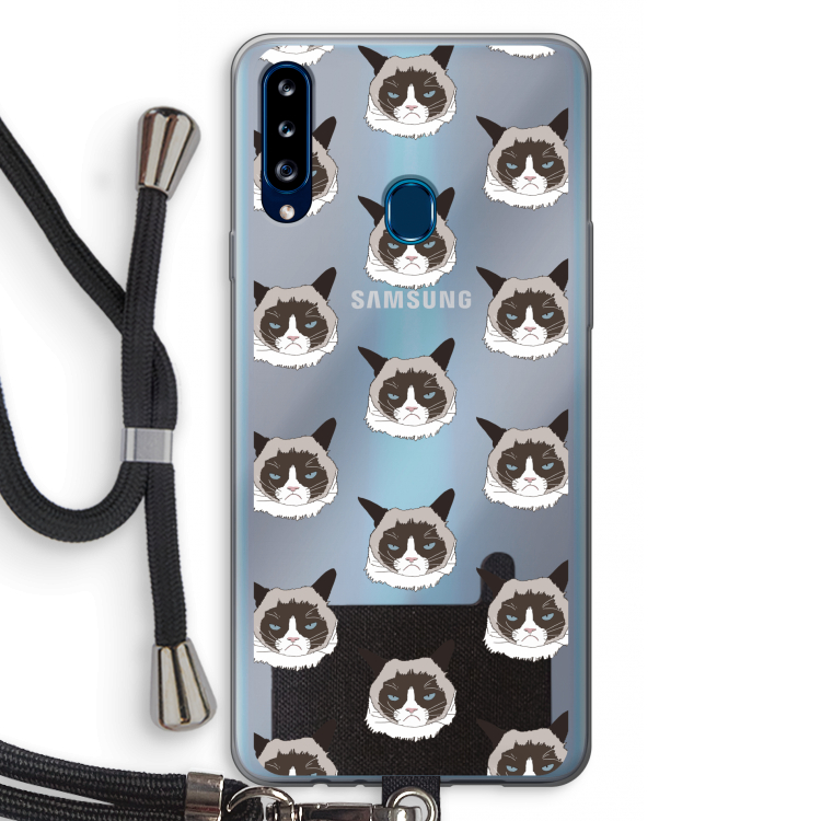 It's a Purrr Case: Samsung Galaxy A20s Transparant Hoesje met koord
