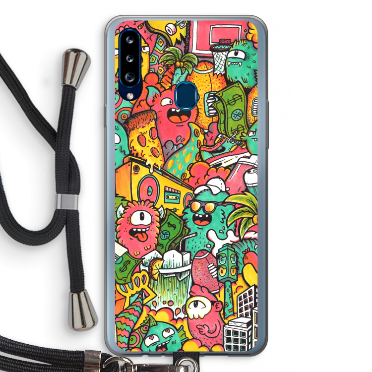 Vexx City: Samsung Galaxy A20s Transparant Hoesje met koord