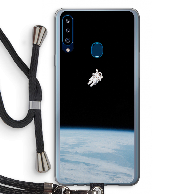 Alone in Space: Samsung Galaxy A20s Transparant Hoesje met koord
