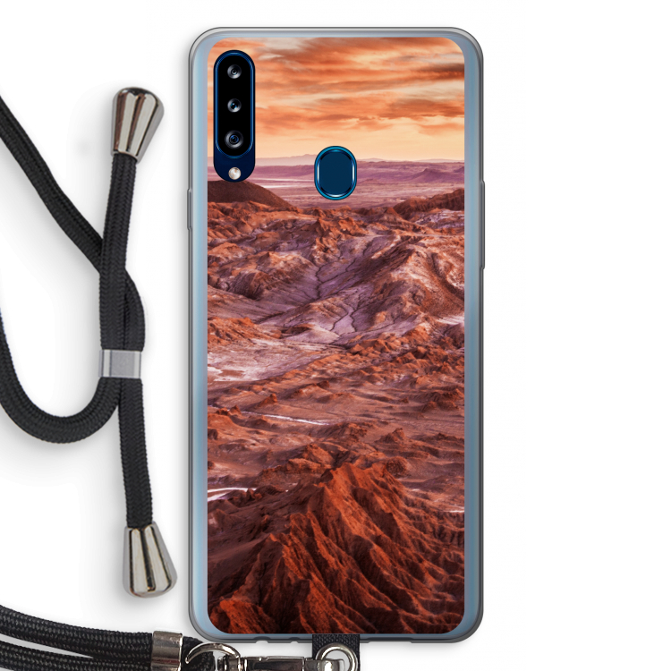Mars: Samsung Galaxy A20s Transparant Hoesje met koord
