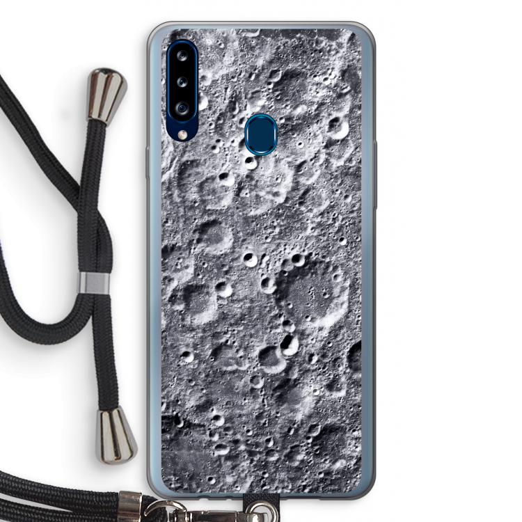 Maanlandschap: Samsung Galaxy A20s Transparant Hoesje met koord