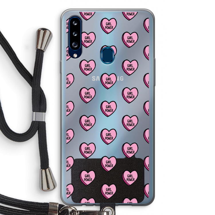 GIRL POWER: Samsung Galaxy A20s Transparant Hoesje met koord