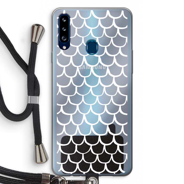 Dakpannetjes: Samsung Galaxy A20s Transparant Hoesje met koord