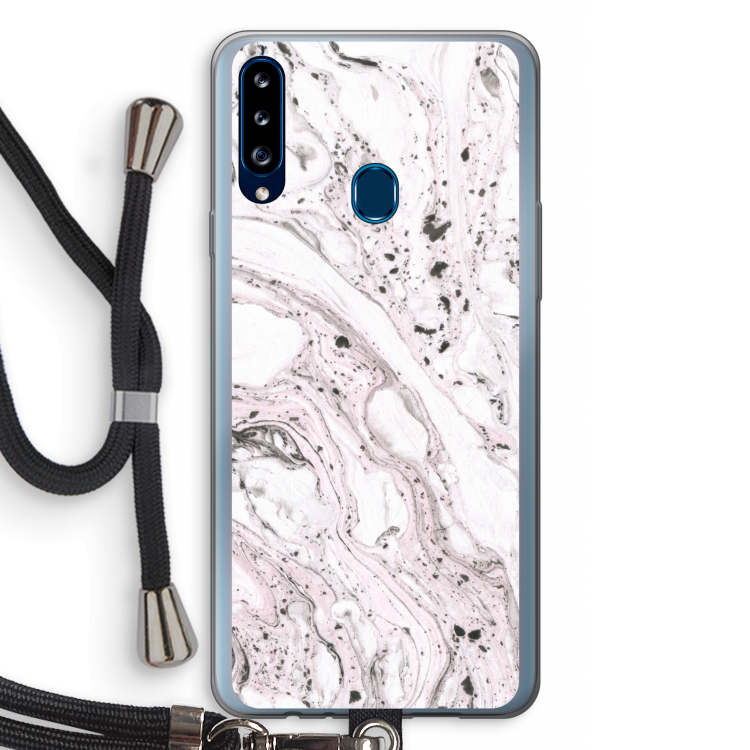 Mengelmoes: Samsung Galaxy A20s Transparant Hoesje met koord