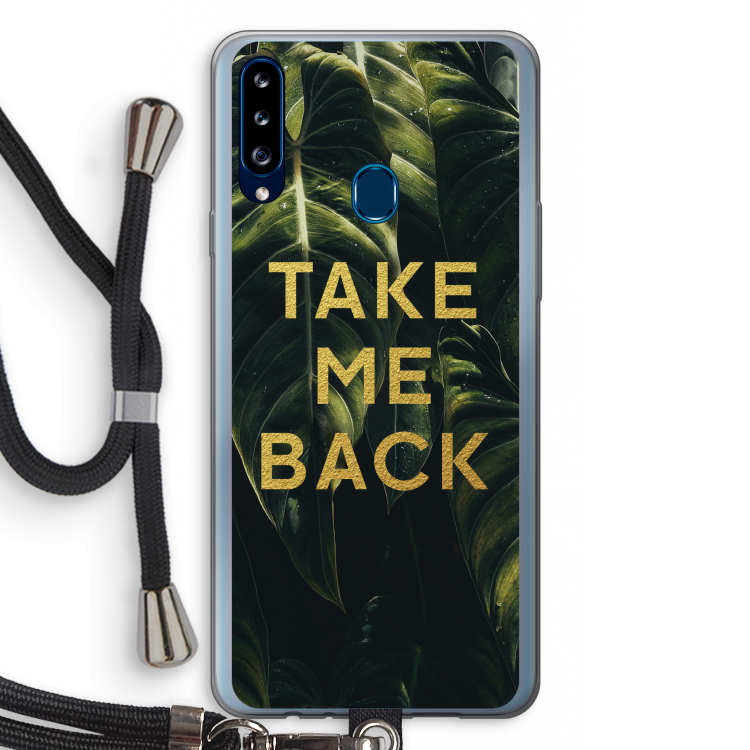 Take me back: Samsung Galaxy A20s Transparant Hoesje met koord