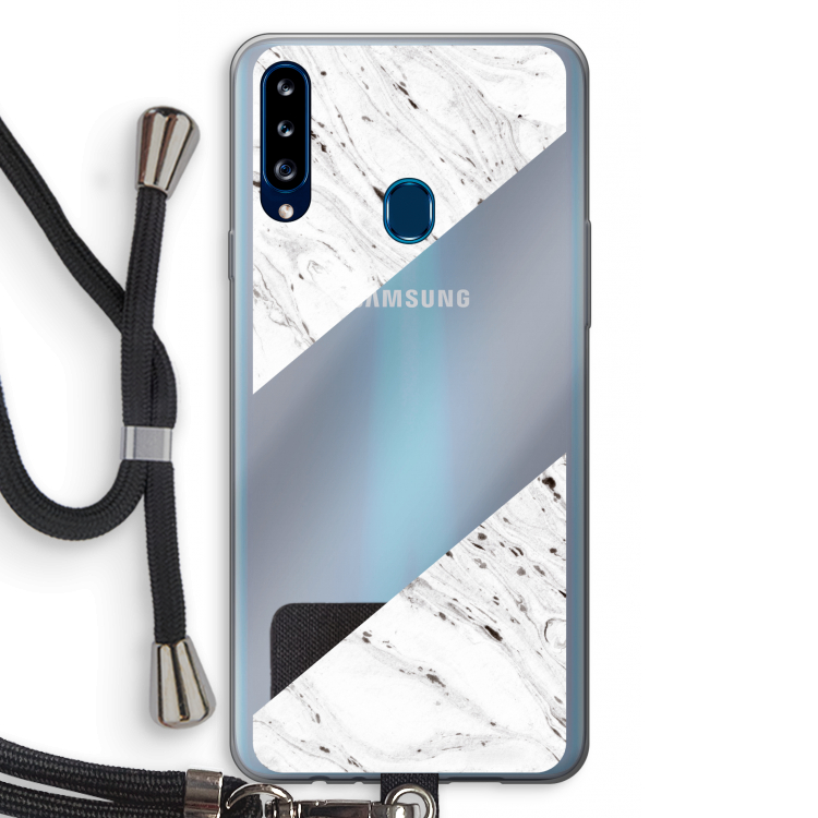 Biggest stripe: Samsung Galaxy A20s Transparant Hoesje met koord
