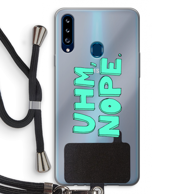 UHM, NOPE.: Samsung Galaxy A20s Transparant Hoesje met koord