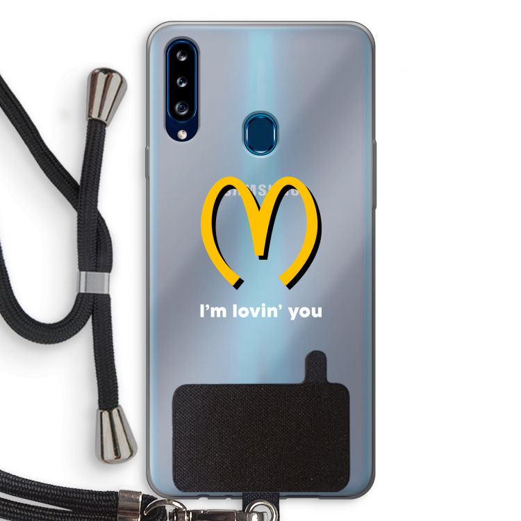 I'm lovin' you: Samsung Galaxy A20s Transparant Hoesje met koord