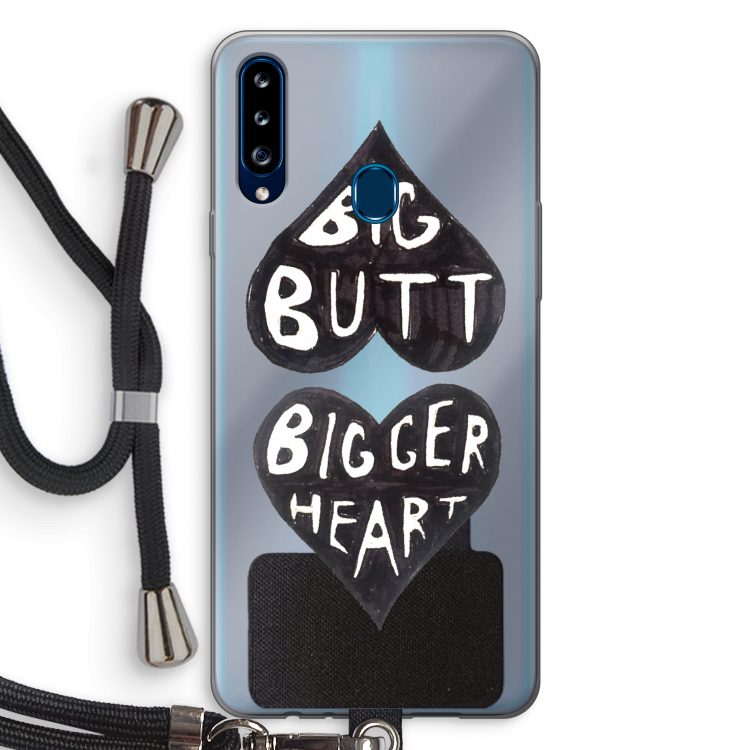 Big butt bigger heart: Samsung Galaxy A20s Transparant Hoesje met koord