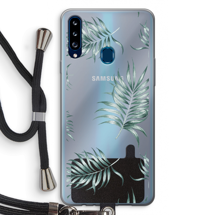 Simple leaves: Samsung Galaxy A20s Transparant Hoesje met koord