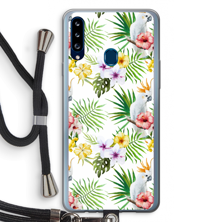 Gele kuif: Samsung Galaxy A20s Transparant Hoesje met koord