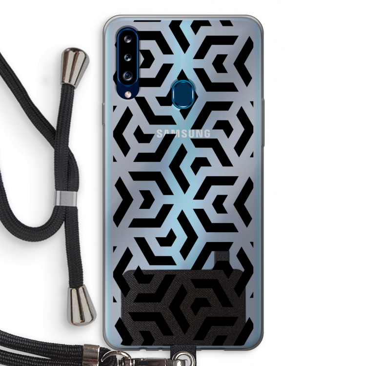 Crazy pattern: Samsung Galaxy A20s Transparant Hoesje met koord